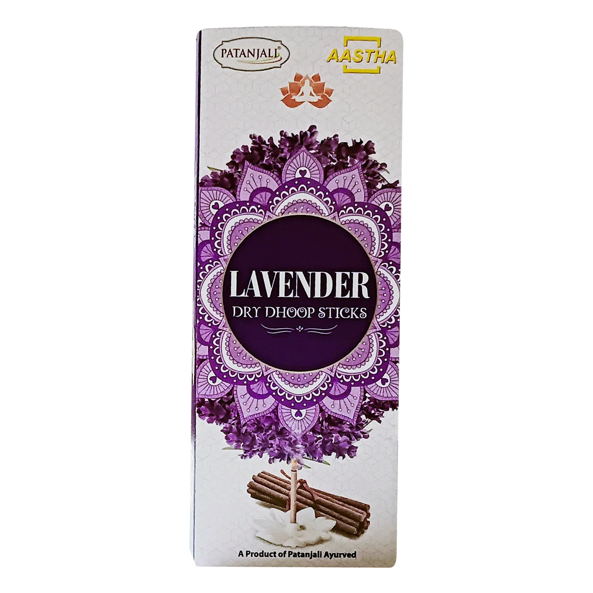 Patanjali Aastha Dry Dhoop Sticks Lavender, 8 N, With Soothing & Long Lasting Aroma | 16gm
