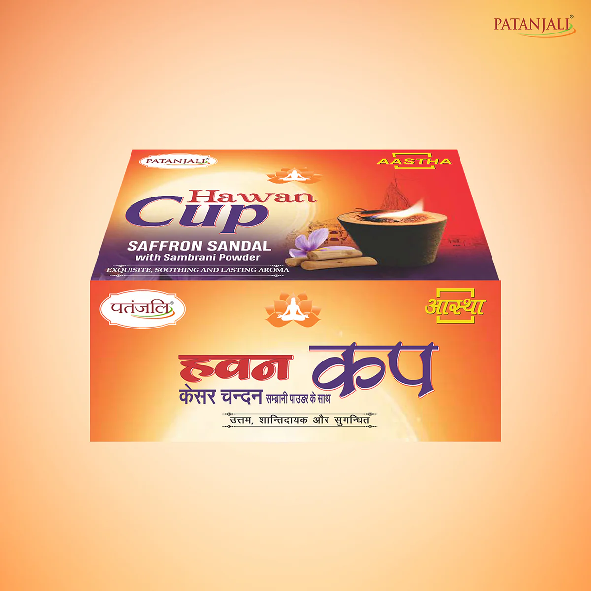 Patanjali Aastha Hawan Cup Saffron Sandal, With Exquisite, Soothing And Lasting Aroma, 90gm - Image 2