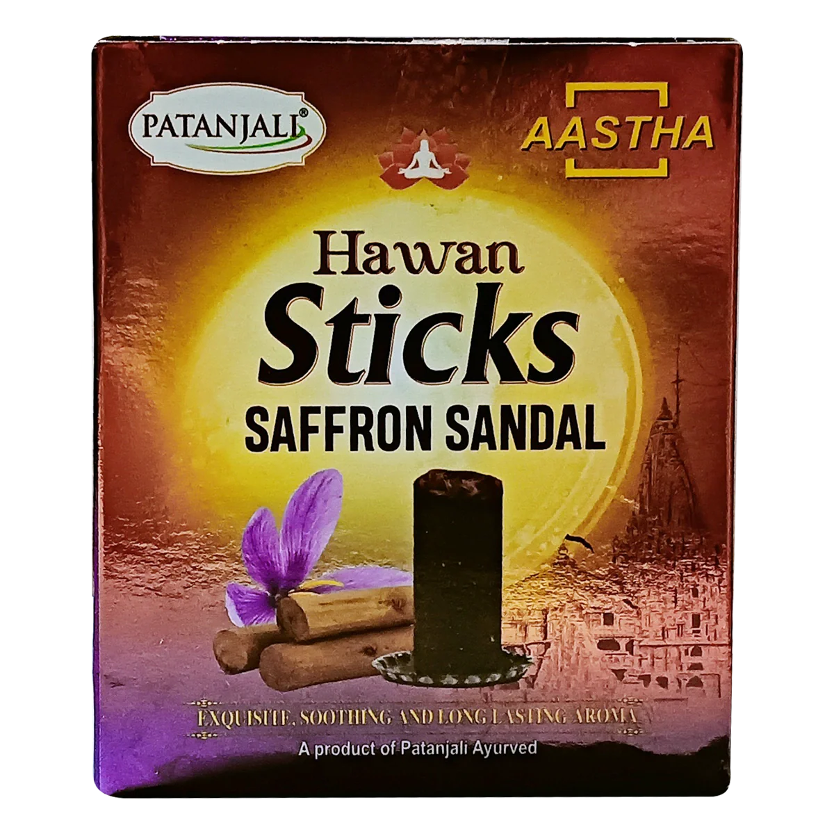 Patanjali Aastha Hawan Stick Saffron Sandal, 20 N, 106gm, Pack Of 1