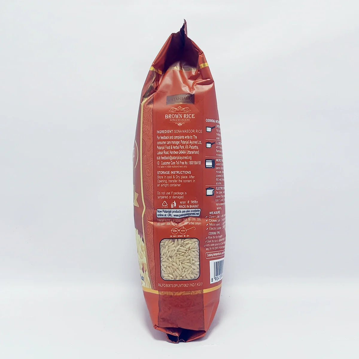 Patanjali Brown Rice- Sona Masoori 1kg - Image 3