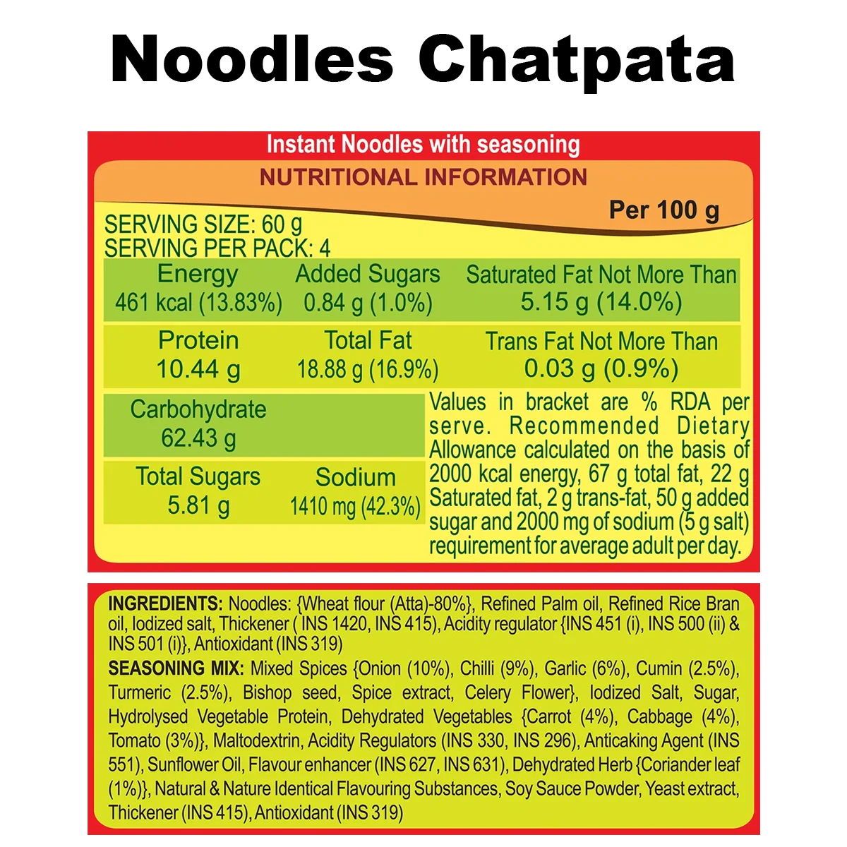 Patanjali Combo- Atta Noodles Chatpata 480gm - Image 3