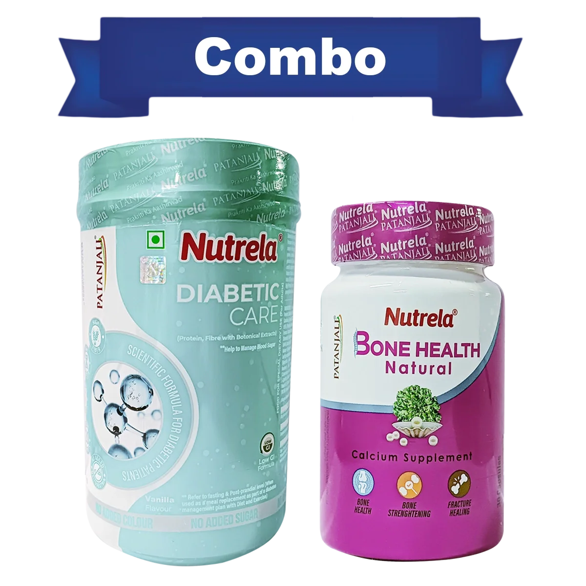 Patanjali Combo Pat Nutrela Diabetic Care & Bone Health (400g+30n), With High Protein, 415gm
