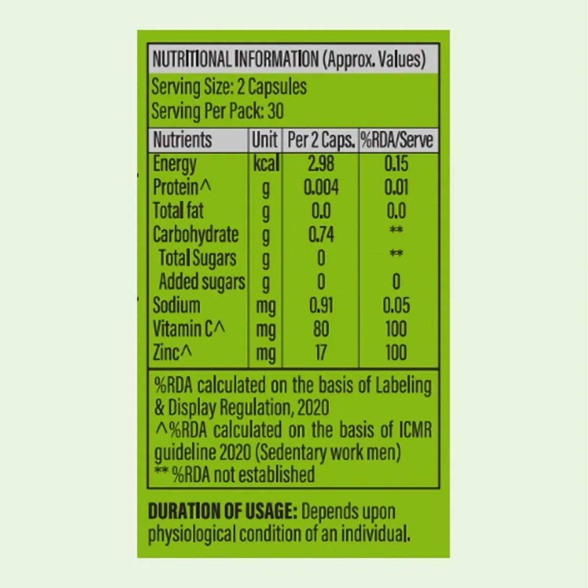 Patanjali Combo Patanjali Nutrela Vitamin C, Zinc, (Pack Of 2), With Potent Anti Oxidant, 78gm - Image 2