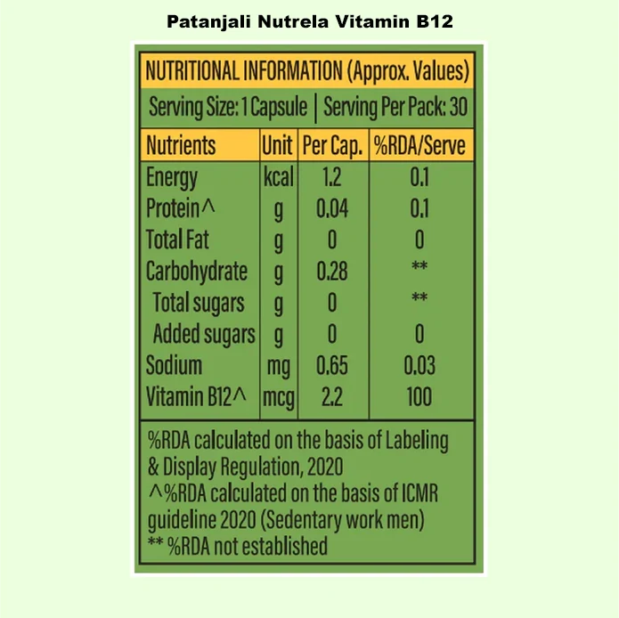 Patanjali Combo Patanjali Nutrela Vitamin D2k, B12 (60n+30),18.5gm - Image 5