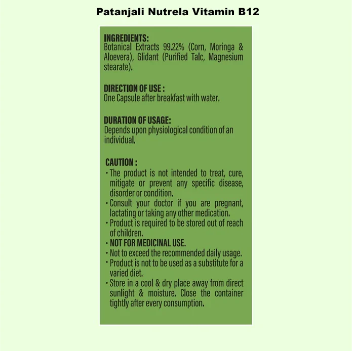 Patanjali Combo Patanjali Nutrela Vitamin D2k, B12 (60n+30),18.5gm - Image 6