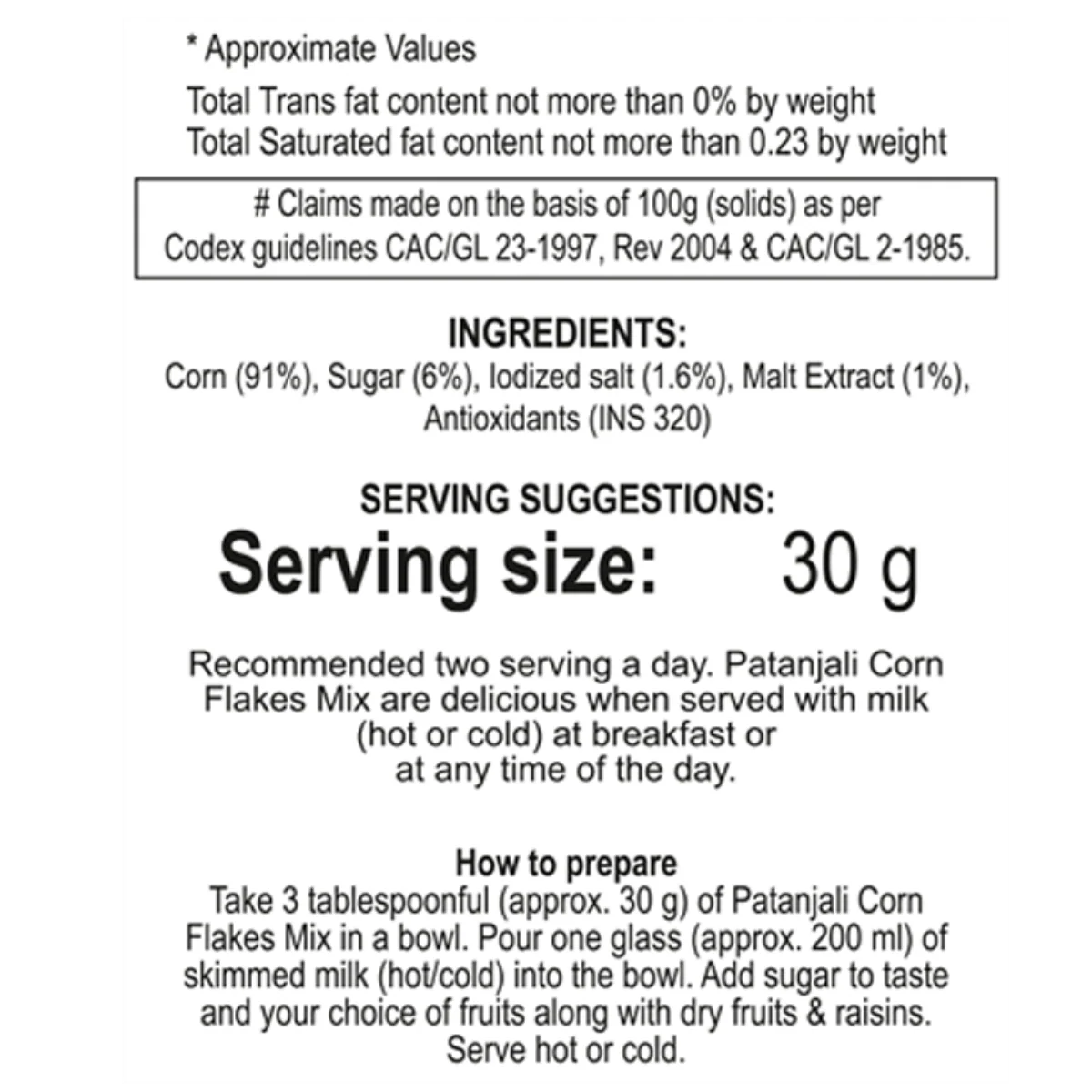 Patanjali Corn Flakes Mix (Pouch) 500gm - Image 3