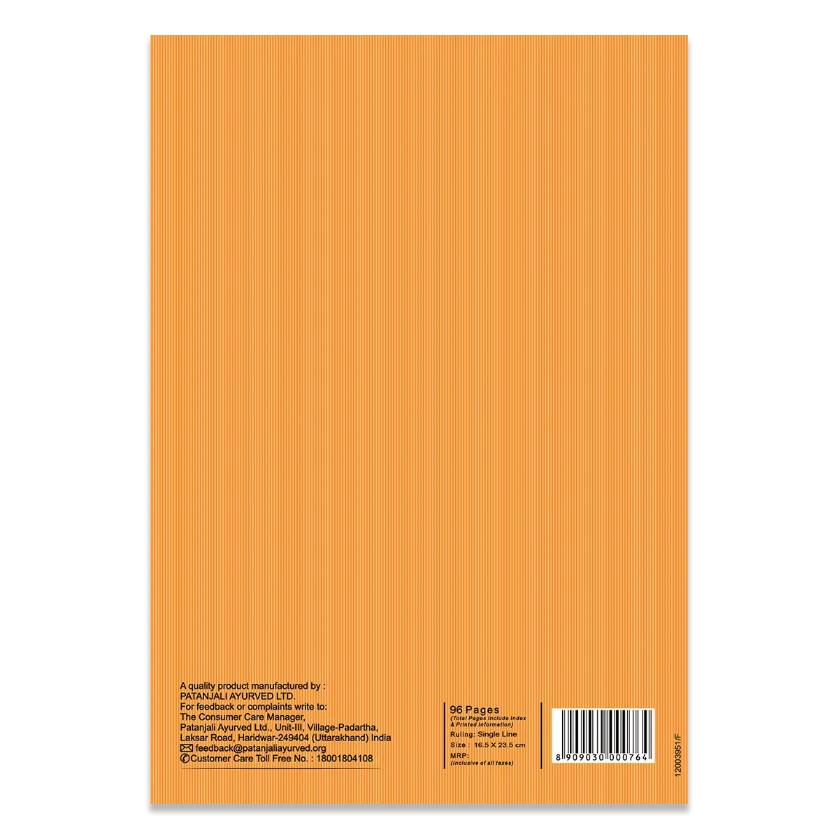 Patanjali Gyanpath Notebook (16.5x23.5 Cm) Orange 96pages Single Line, Pack Of 1 - Image 2