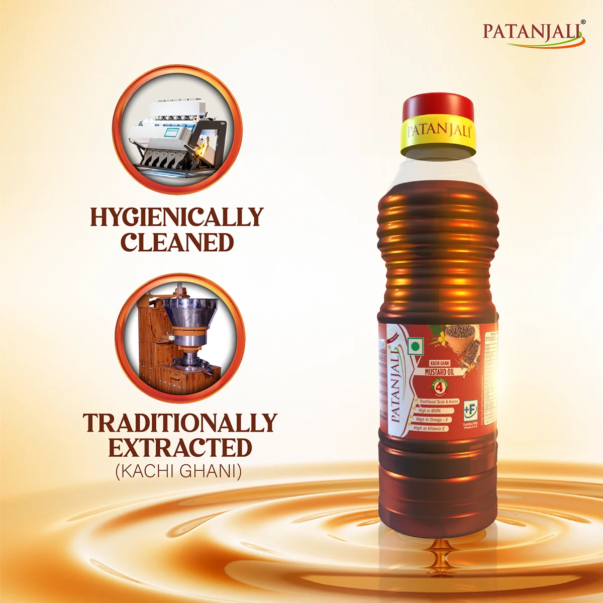 Patanjali Kachi Ghani Mustard Oil 200ml - Image 4