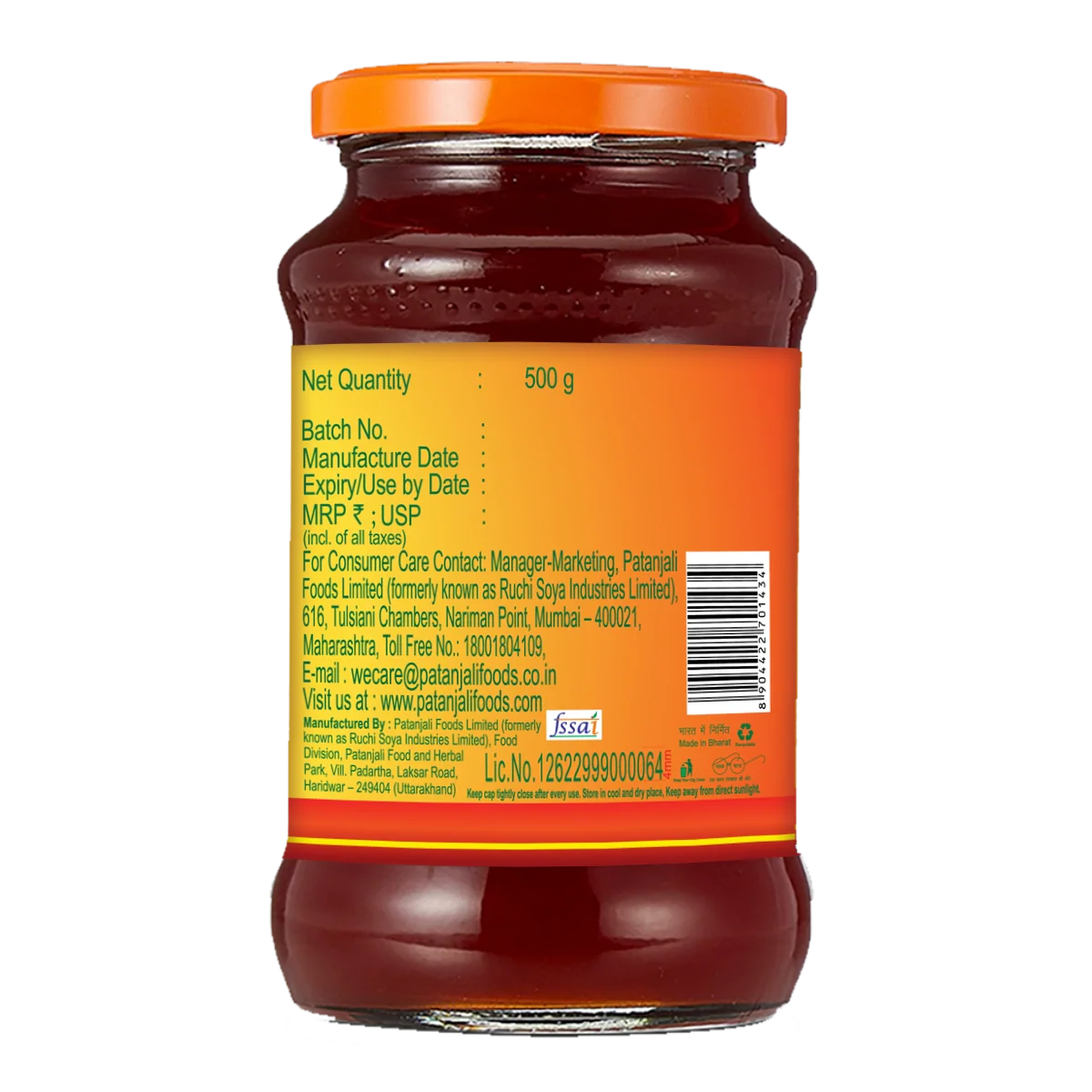 Patanjali Mixed Fruit Jam 500gm - Image 3