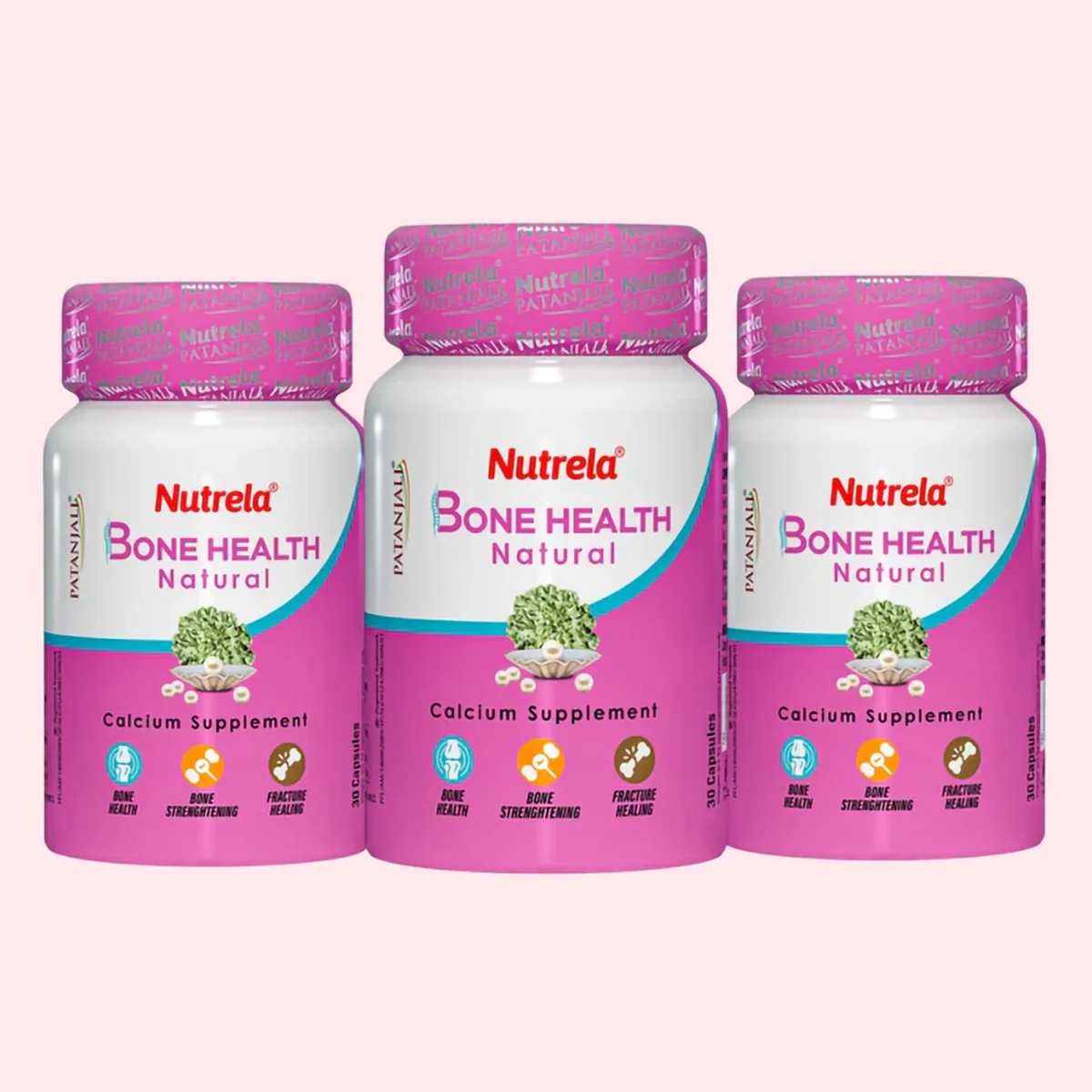 Patanjali Nutrela Bone Health Natural Calcium Supplement (Pack Of 3), With Bone Health, 45gm