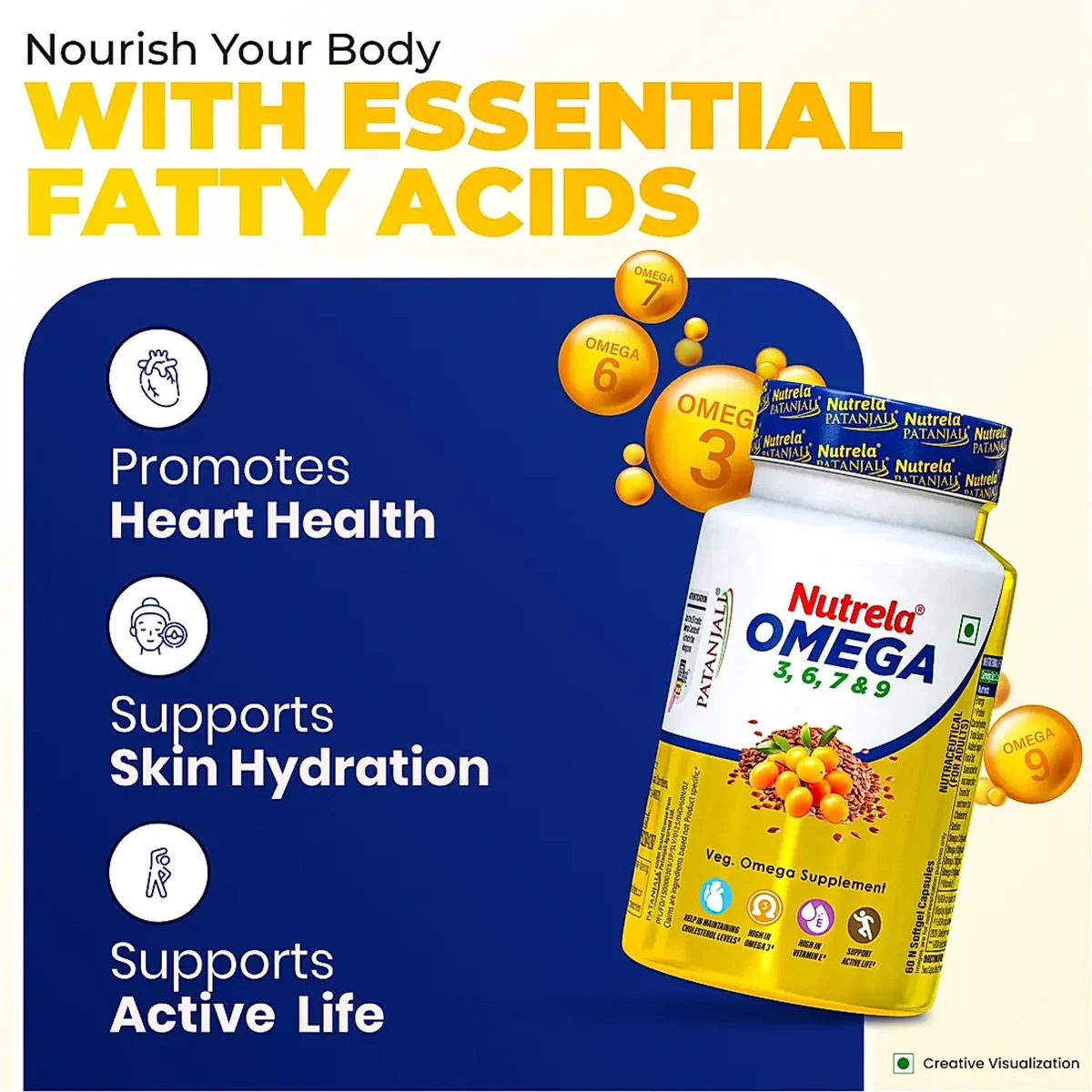 Patanjali Nutrela Organic Omega 3 6 7 & 9 (Pack Of 2), With Vitamin E (1.3%), 90gm - Image 2