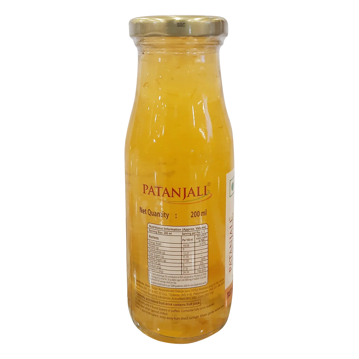 Patanjali Orange Aloe Chunk Drink 200ml - Image 3