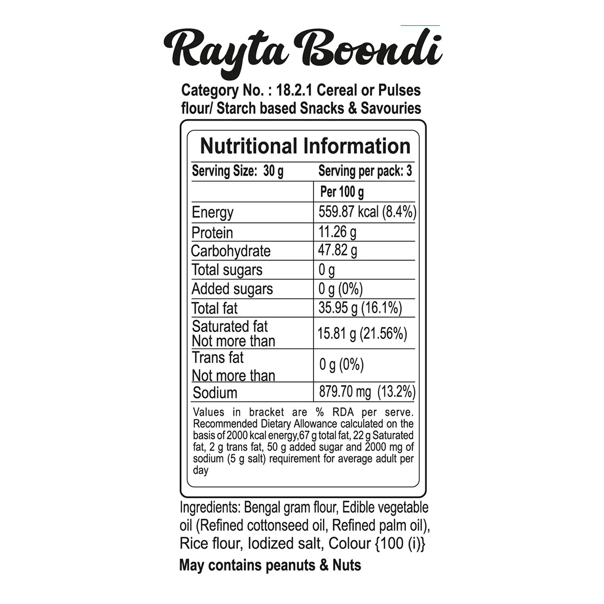 Patanjali Rayta Boondi 100gm - Image 2