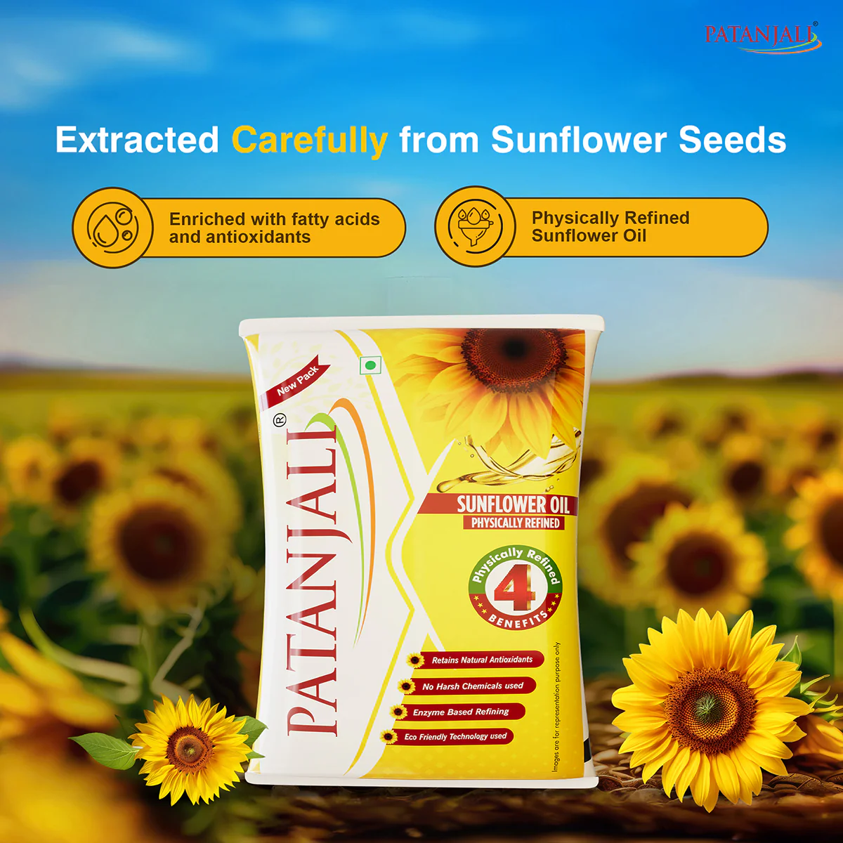 Patanjali Sunflower Oil (Pouch) 1liter - Image 5