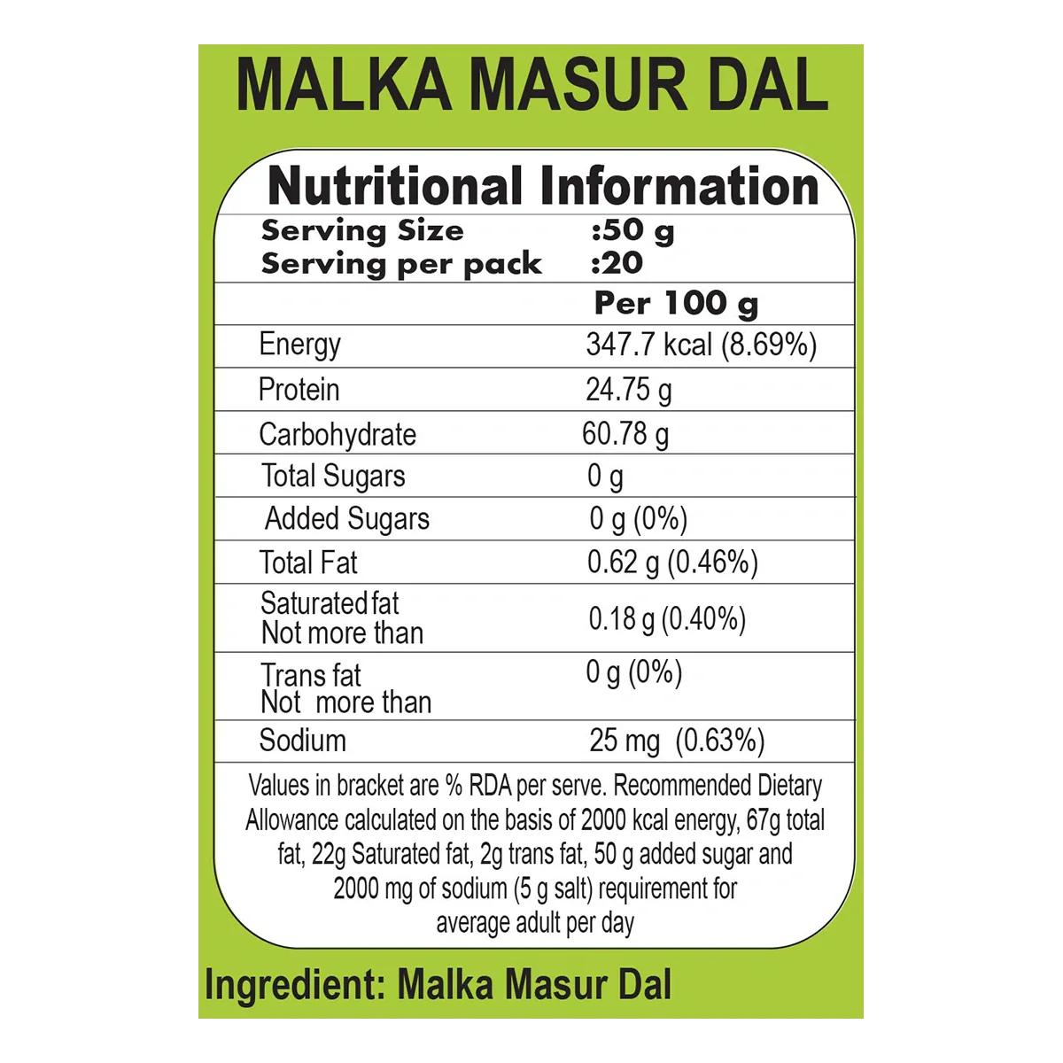 Patanjali Unpolished Malka Masur Dal 1kg - Image 3