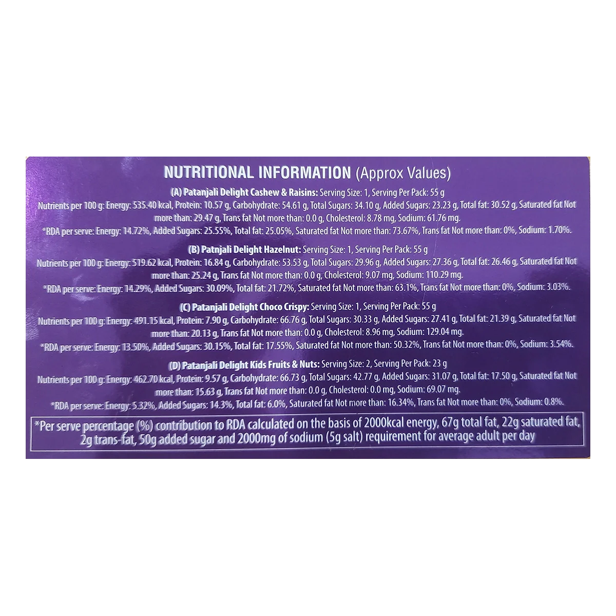 Patanjali Utsav Chocolate-4 Nos With Chocolate, Milk Compound 80% Sugar, Milk Solids, 211gm - Image 4