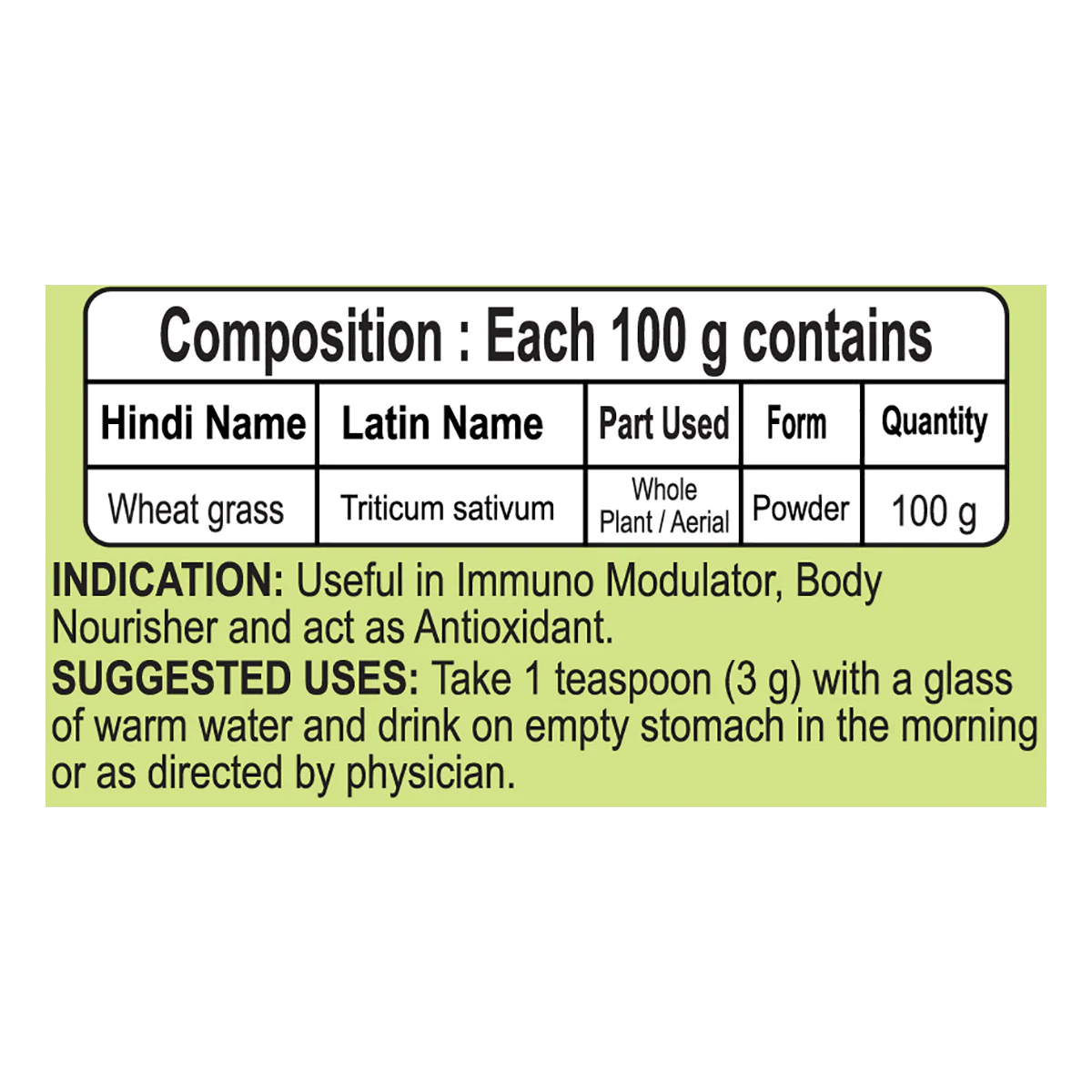 Patanjali Wheat Grass Powder 100gm - Image 3