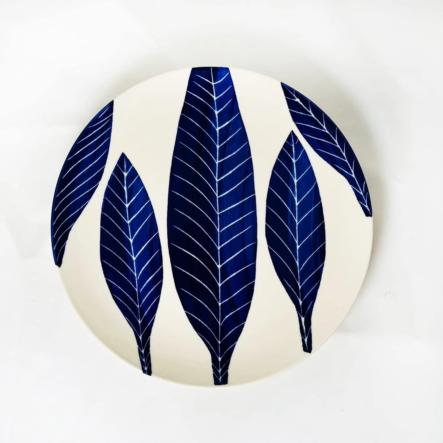 Patram Hand Painted Ceramic Quarter Plates Set Of 6 - White & Blue | Small Side Plates For Dinner & Snacks - 7 Inch, 6 Pieces, Microwave Safe - Image 4