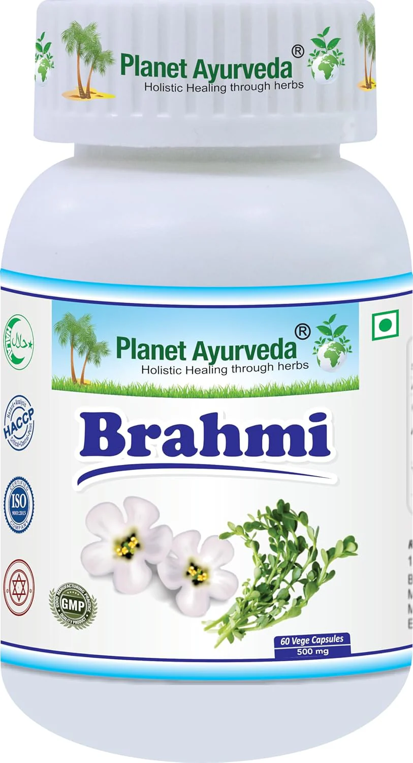 Planet Ayurveda Brahmi Capsules, A Natural Herbs To Calms & Relaxes Mind, Help Support Healthy Mind | 60 Capsules, 100gm 0.2lbs