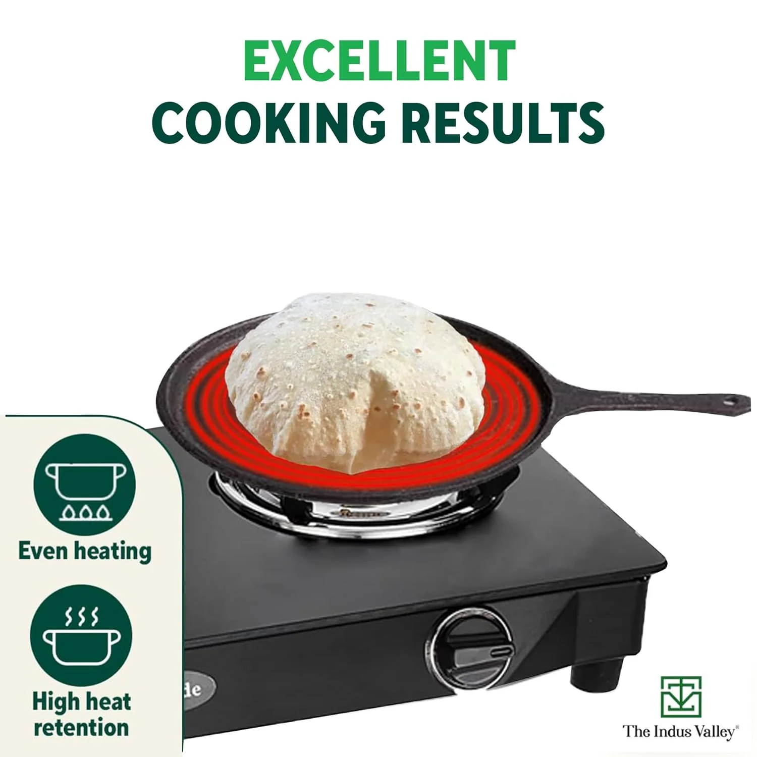 Pre-Seasoned Black Cast Iron Cookware Set + Free Tadka Pan - Kadai 25.4cm, 2.4 Liters + Tawa 25.7cm | Kitchen Cooking Combo Pots & Pans Set Of 3 Pcs - Naturally Nonstick - Image 5