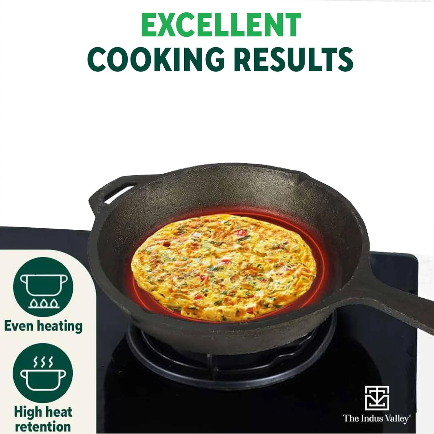 Pre-Seasoned Black Cast Iron Fry Pan Or Skillet With Long Handle - Medium, 25cm, 9.8 Inch,1.6 Ltr, 2.4 Kg | Induction Friendly, Nonstick Fish Fry Pan,100% Pure & Toxin Free, No Chemical Coating - Image 7