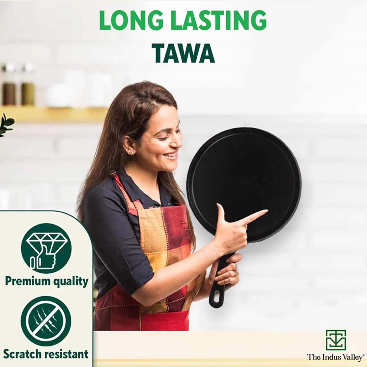 Pre-Seasoned Black Cast Iron Tawa For Dosa, Chapathi - 25.5cm, 10 Inch, 2.1 Kg | Induction Friendly, Naturally Nonstick, 100% Pure & Toxin-Free, No Chemical Coating - Image 8