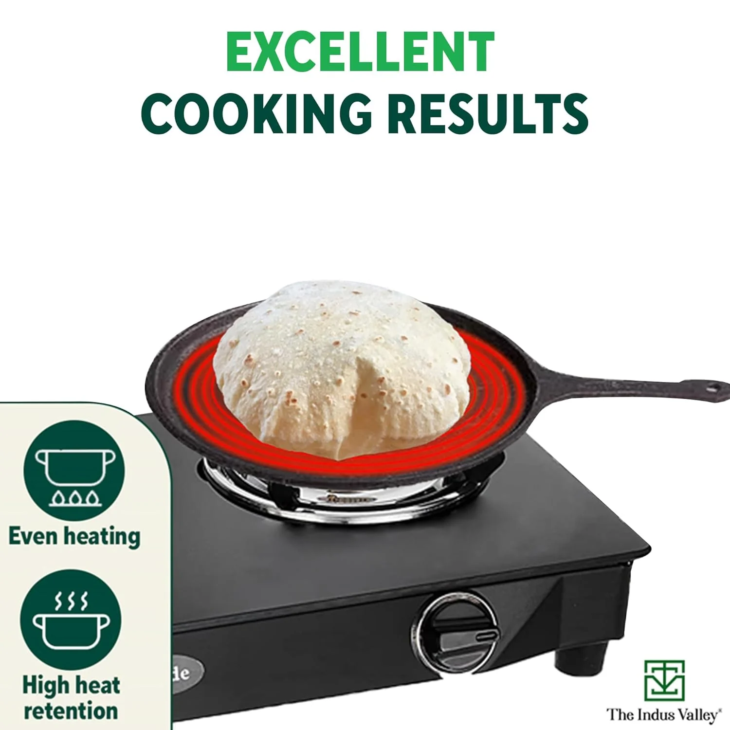 Pre-Seasoned Black Cast Iron Tawa For Dosa, Chapathi - 25.7cm, 10 Inch, 2 Kg | Induction Friendly, Naturally Nonstick, 100% Pure & Toxin-Free, No Chemical Coating - Image 6