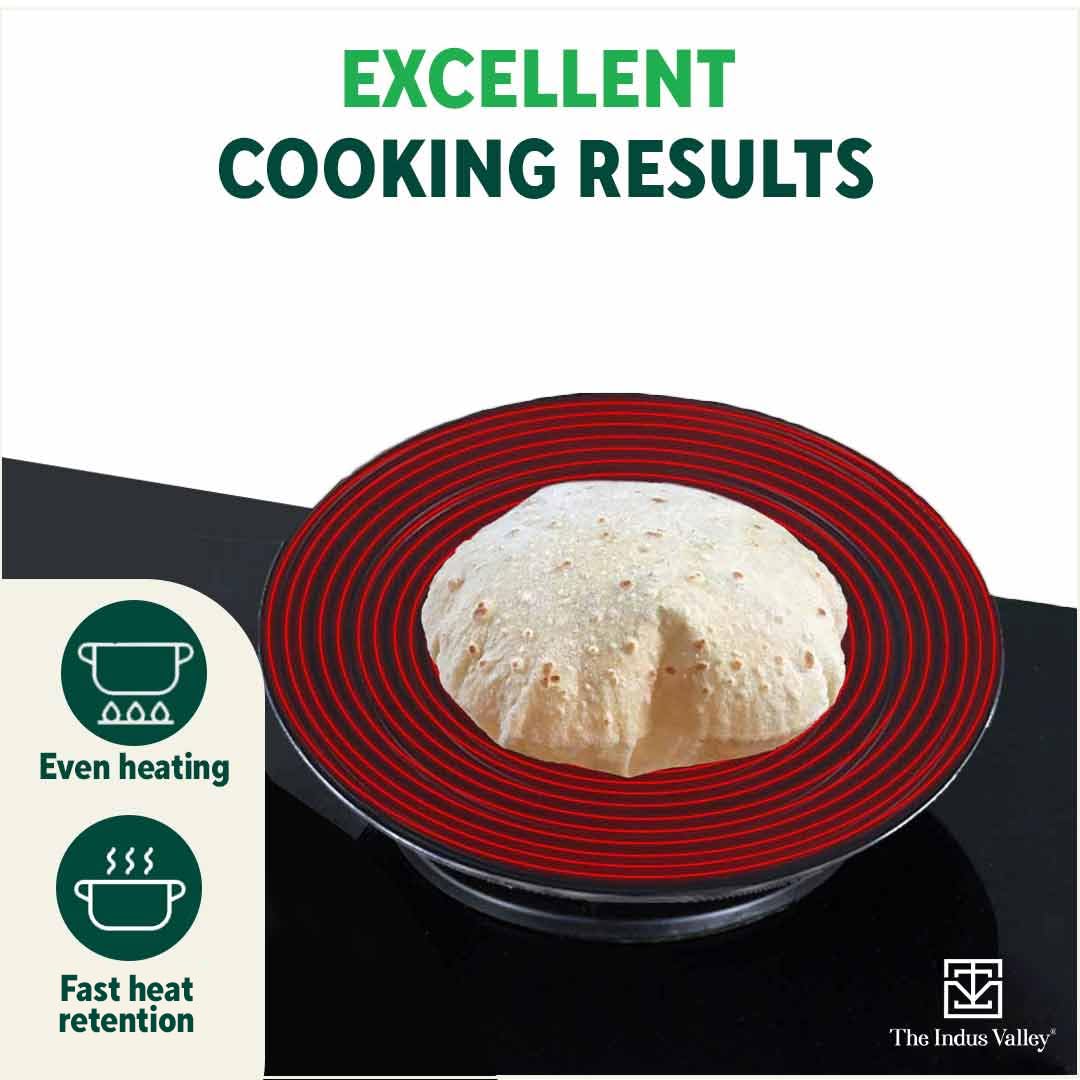 Pre-Seasoned Black Concave Iron Bhakri Tawa For Chapathi - 30cm, 12 Inch, 1.6 Kg | Gas Compatible, 100% Pure & Toxin-Free, No Chemical Coating - Image 5