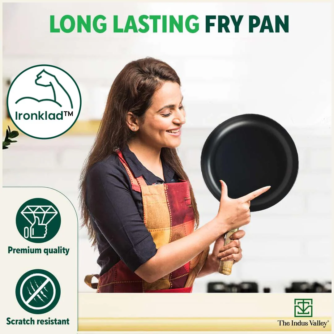 Pre-Seasoned Iron Cookware Set - Fry Pan 24.7 Cm + Tawa 26 Cm | Kitchen Cooking Combo Pots & Pans Set Of 2 Pcs - Naturally Nonstick, Toxin-Free, No Harmful Chemical Coatings - Image 8
