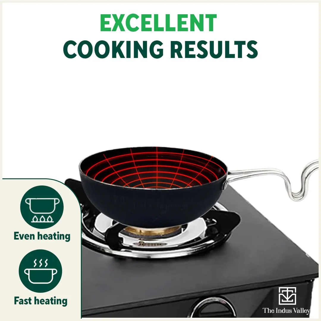 Pre-Seasoned Iron Tadka Pan With Steel Handle - Small 13.2 Cm, 5.2 Inch, 0.3 Kg | Gas Compatible - 100% Pure & Toxin-Free, No Chemical Coating - Image 6
