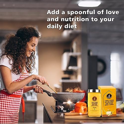 Premium A2 Bilona Gir Cow Desi Ghee By Gir Amritphal | Good Source Of Healthy Desi Cow Ghee For Body Joint Pain | 1.2Litre (300ml * 4) 40.5 Ounce | Container Jar - Image 4