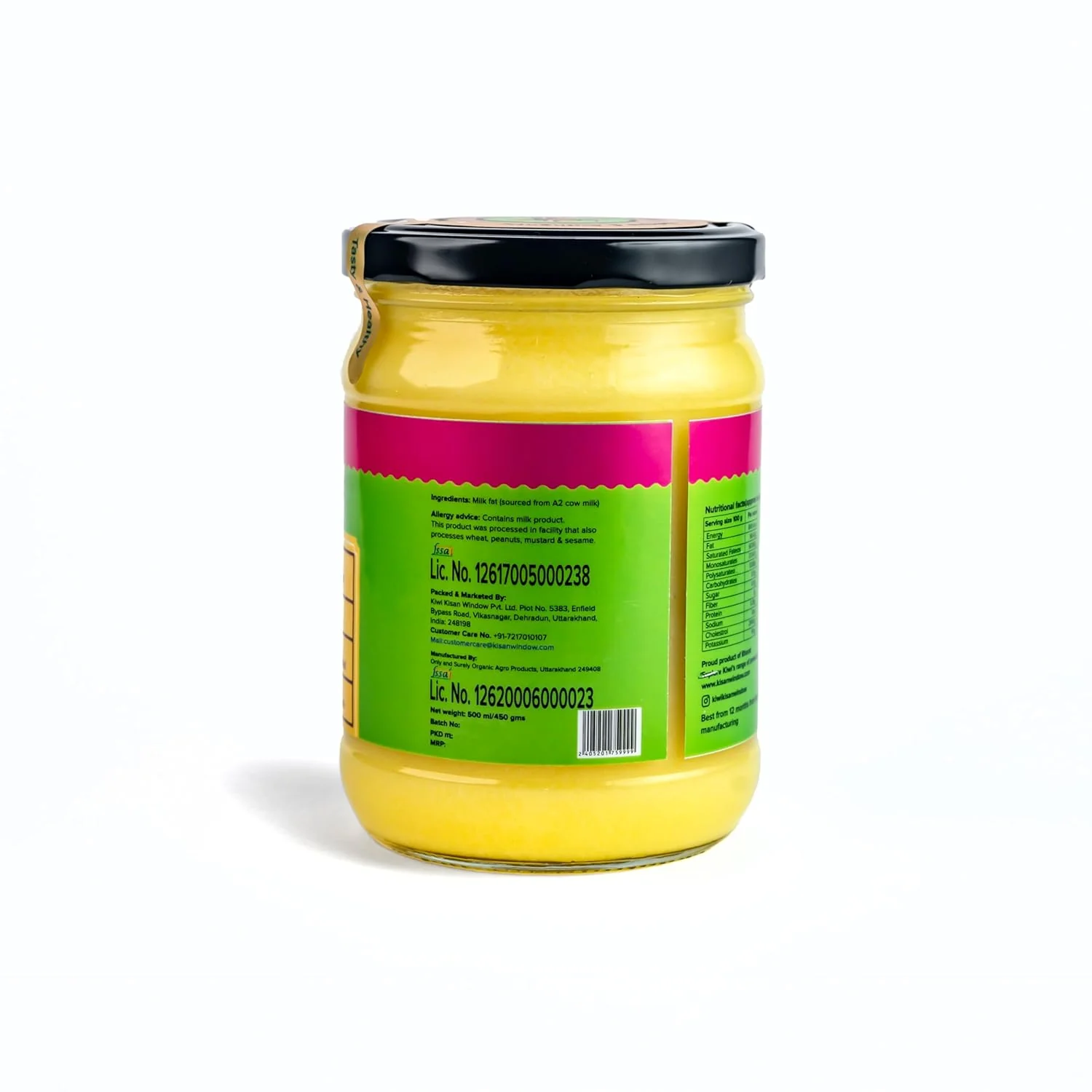 Premium A2 Desi Cow Ghee By Kiwi Kisan Window | Authentic Bilona Method Cow Desi Ghee Good For Boost Immunity | (500ml) 16.9 Ounce | Jar Pack - Image 2