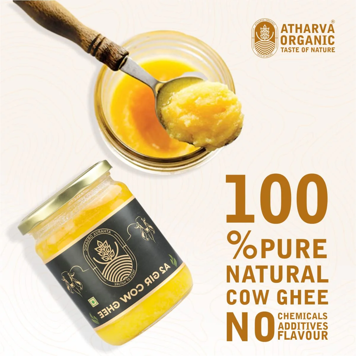 Premium A2 Desi Gir Cow Ghee By Atharvaa Organic | Natural & Healthy Protein Fiber Desi Cow Ghee Perfect For Body Joint Pain | (500ml) 16.9 Ounce | Jar Pack - Image 4