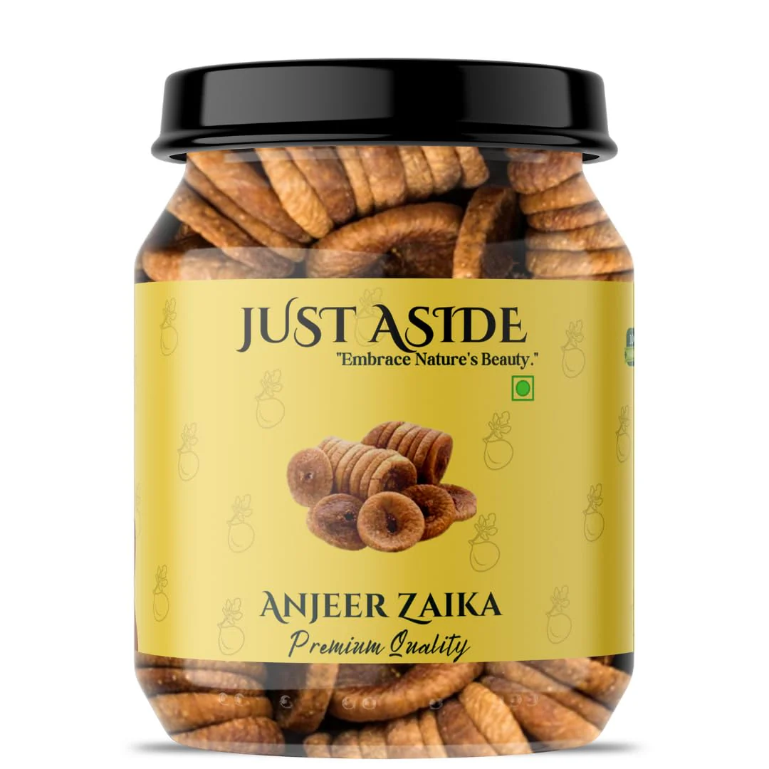 Premium Afghani Anjeer Zaika Figs By Just Aside 500gm, | Handpicked Sun Dried Organic High In Fiber Vitamins, & Minerals Dried Figs Jar Pack | 17.6 Ounce