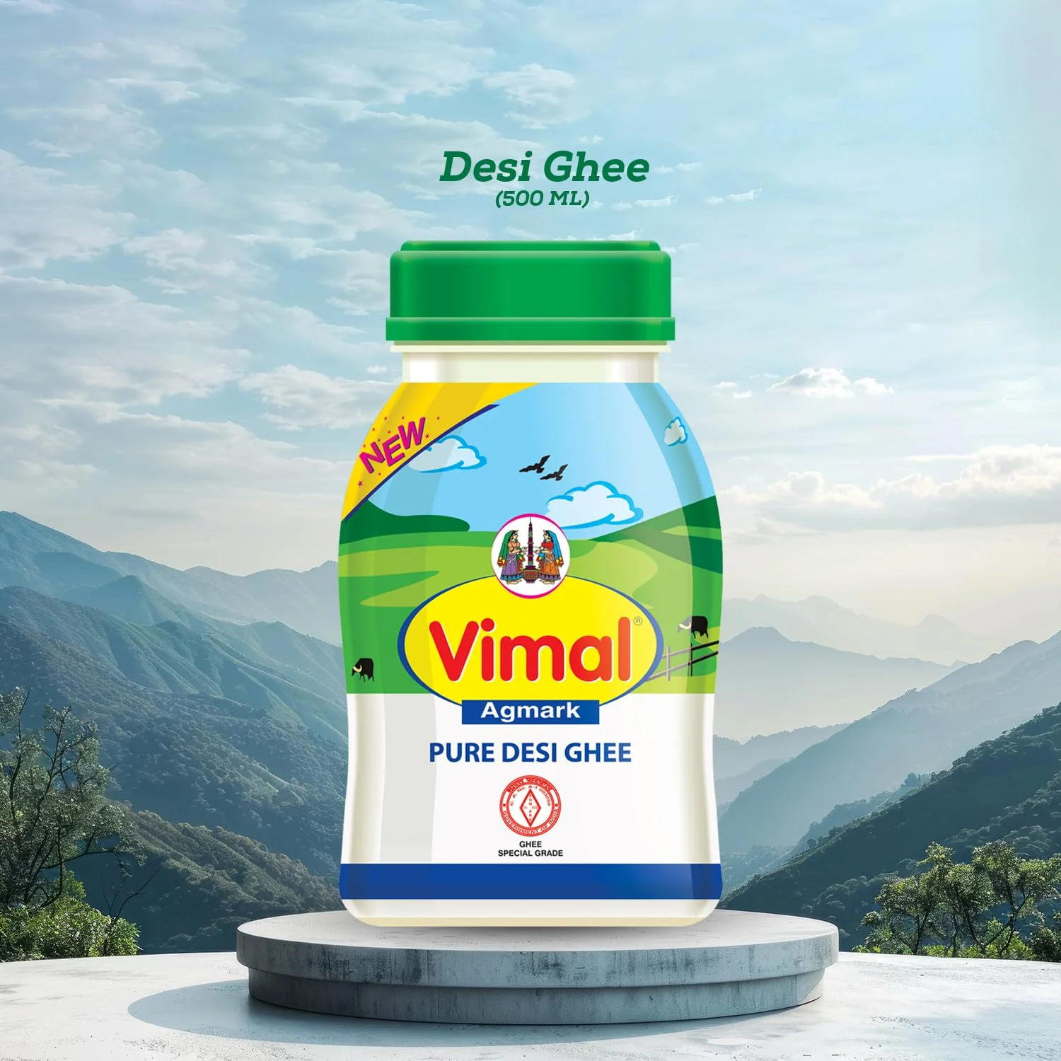 Premium Agmark Pure Desi Ghee By Vimal | Natural & Rich Flavor Healthy Desi Ghee Ideal For Cooking, Baking, Traditional Recipes | (1 Litr) 33.8 Ounce | Plastic Bottle - Image 2