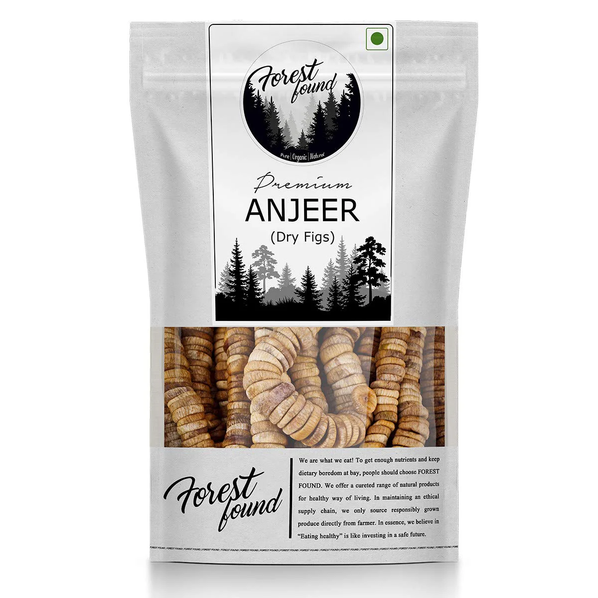 Premium Anjeer Dried Figs Big Size By Forest Found 250gm, | High Protein, Dietary Fiber, Vitamin & Mineral, Gluten | 8.8 Ounce