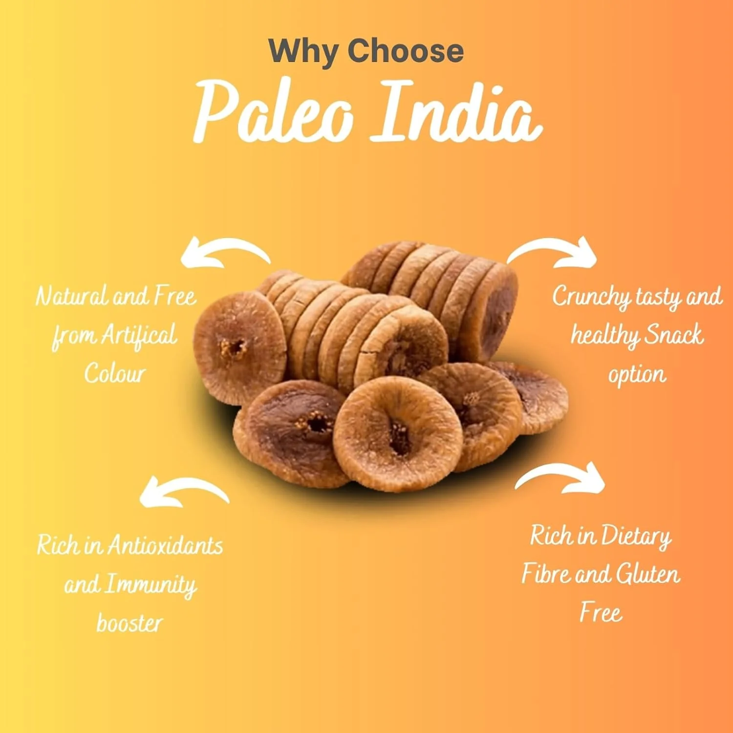Premium Anjeer Dried Figs By Paleo India 200gm, | Rich In Dietary Fibre & Immunity Booster Dry Fruits Box | Calcium & Iron | 7.0 Ounce - Image 5