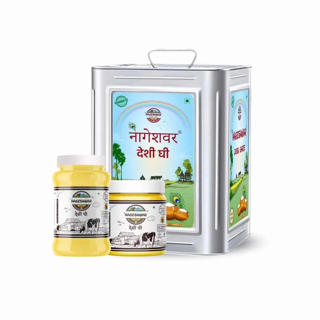 Premium Desi Ghee By Nageshwar | Rich In Protein Fiber Healthy Desi Ghee Good For Bakes Cookies | 2 Litre (1 Litr * 2) 67.6 Ounce | Jar Pack - Image 2