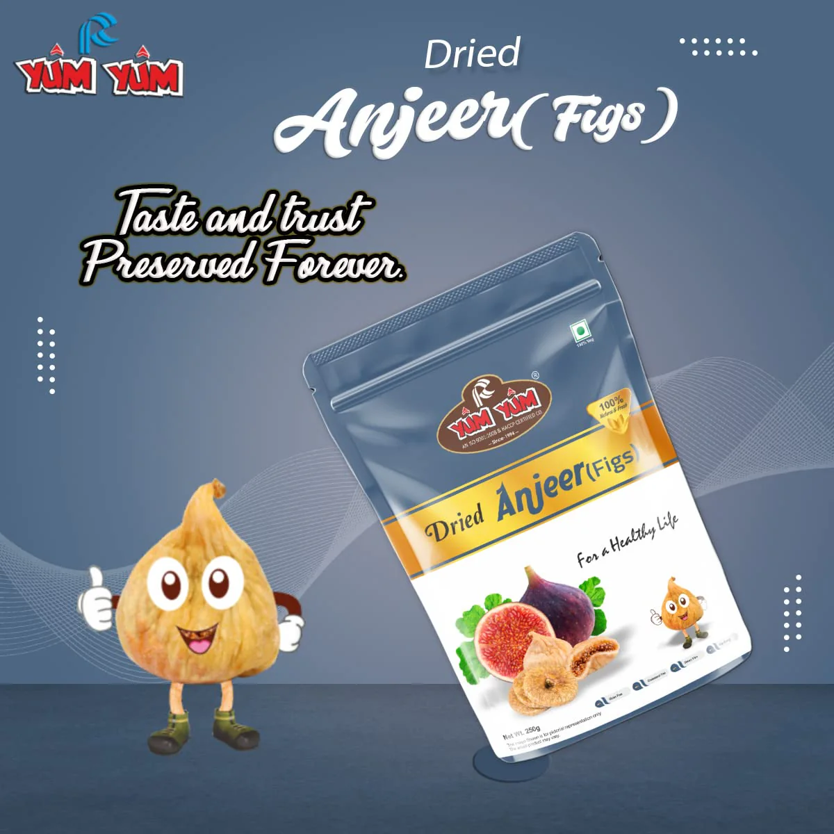 Premium Dried Afghani Anjeer By Yum Yum 500gm, (250gm* Pack Of 2) | Rich Source Of Fibre | Vitamins Calcium & Iron | Low In Calories And Fat Free | 17.6 Ounce - Image 4