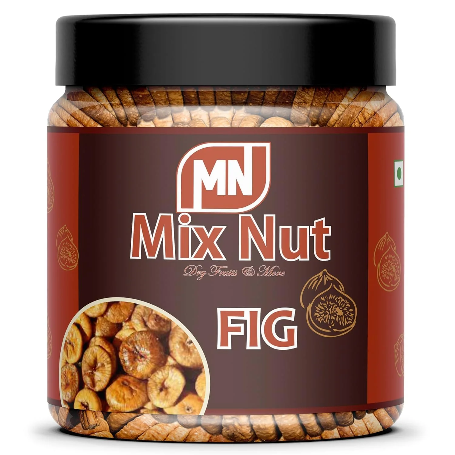 Premium Dried Afghani Anjeer Dried Figs By Mix Nut 500gm, | Rich Source Of Fibre Calcium & Iron | Low In Calories And Fat Free Dried Figs Jar Pack | 17.6 Ounce