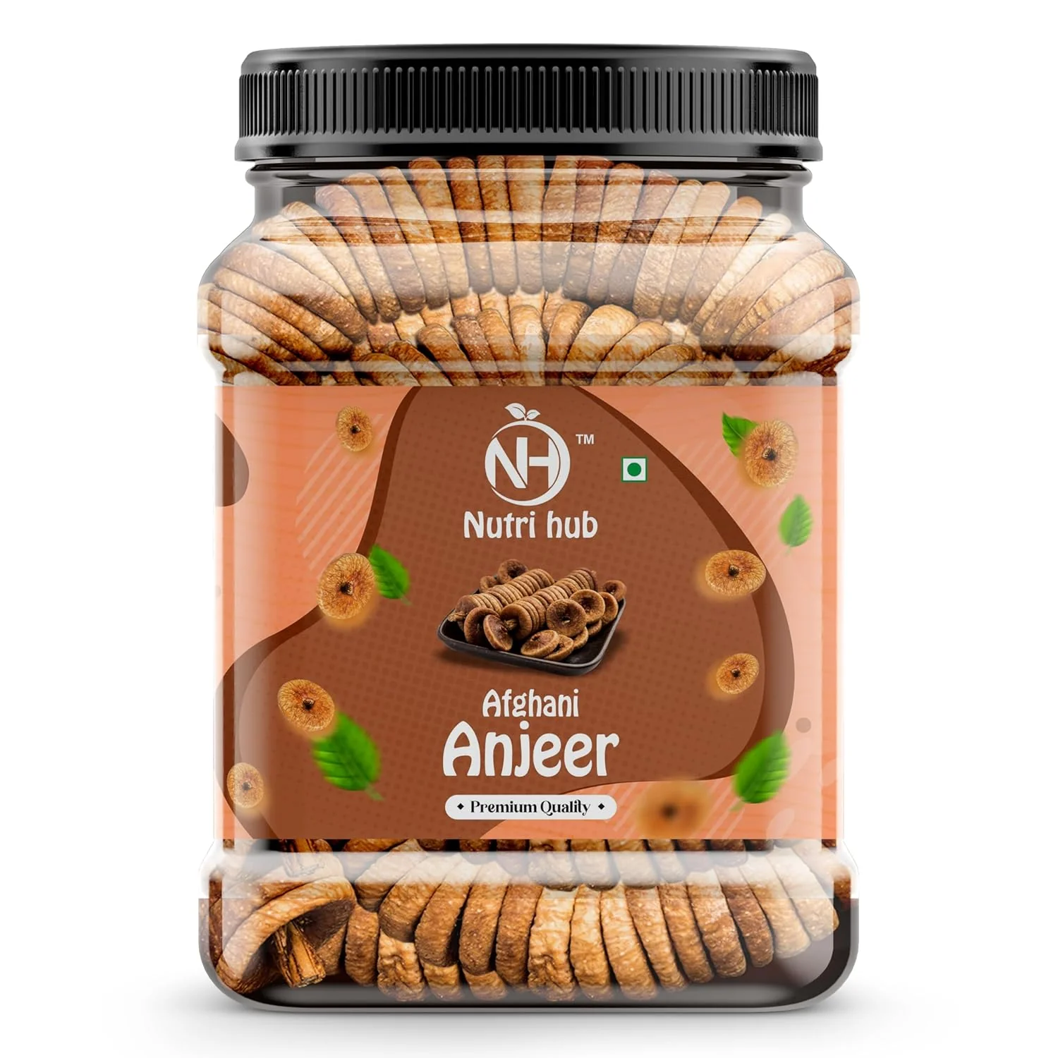 Premium Dried Afghani Anjeer Dried Figs By Nutri Hub 500gm, | Rich Source Of Fibre Calcium & Iron, Low In Calories And Fat Free Anjeer Dried Figs Jar Pack | 17.6 Ounce