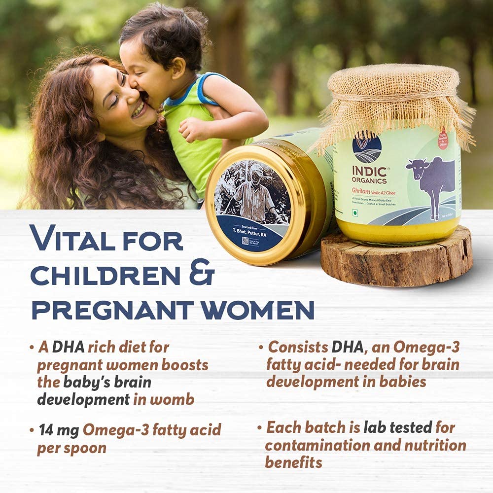 Premium Ghritam Vedic A2 Ghee By Indic Organics | Good Source Of Healthy & Nutritious Desi Cow Ghee For Protact Eyesight | (250ml) 8.4 Ounce | Jar Pack - Image 4