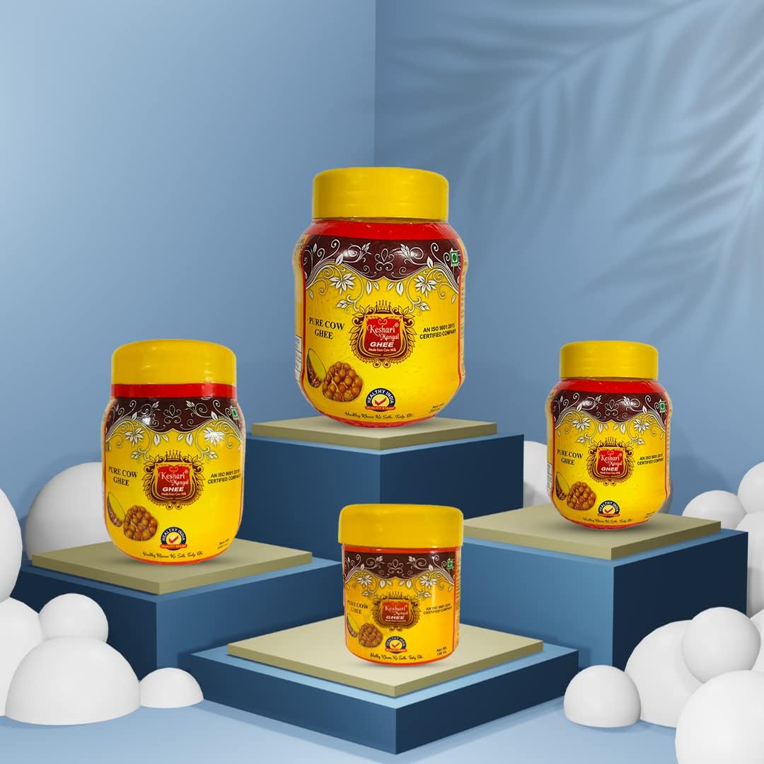 Premium Natural Cow Desi Ghee By Keshari Mangal | Highly In Nutritious Helps Keep Your Heart Healthy Desi Cow Ghee | 400ml (100ml * 4) 13.5 Ounce | Jar Pack - Image 2