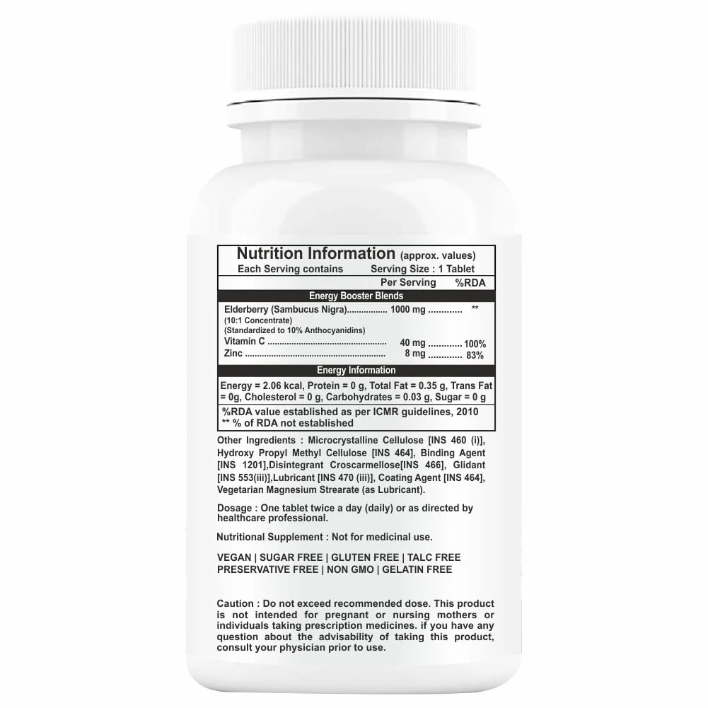 Propeptides Elderberry Standardized Extract To Boost Immunity Strength & Energy Levels, Powerful Immune Booster That Helps Keep You Healthy | 60 Sugar Free Tablets 100gm 0.2lbs - Image 2