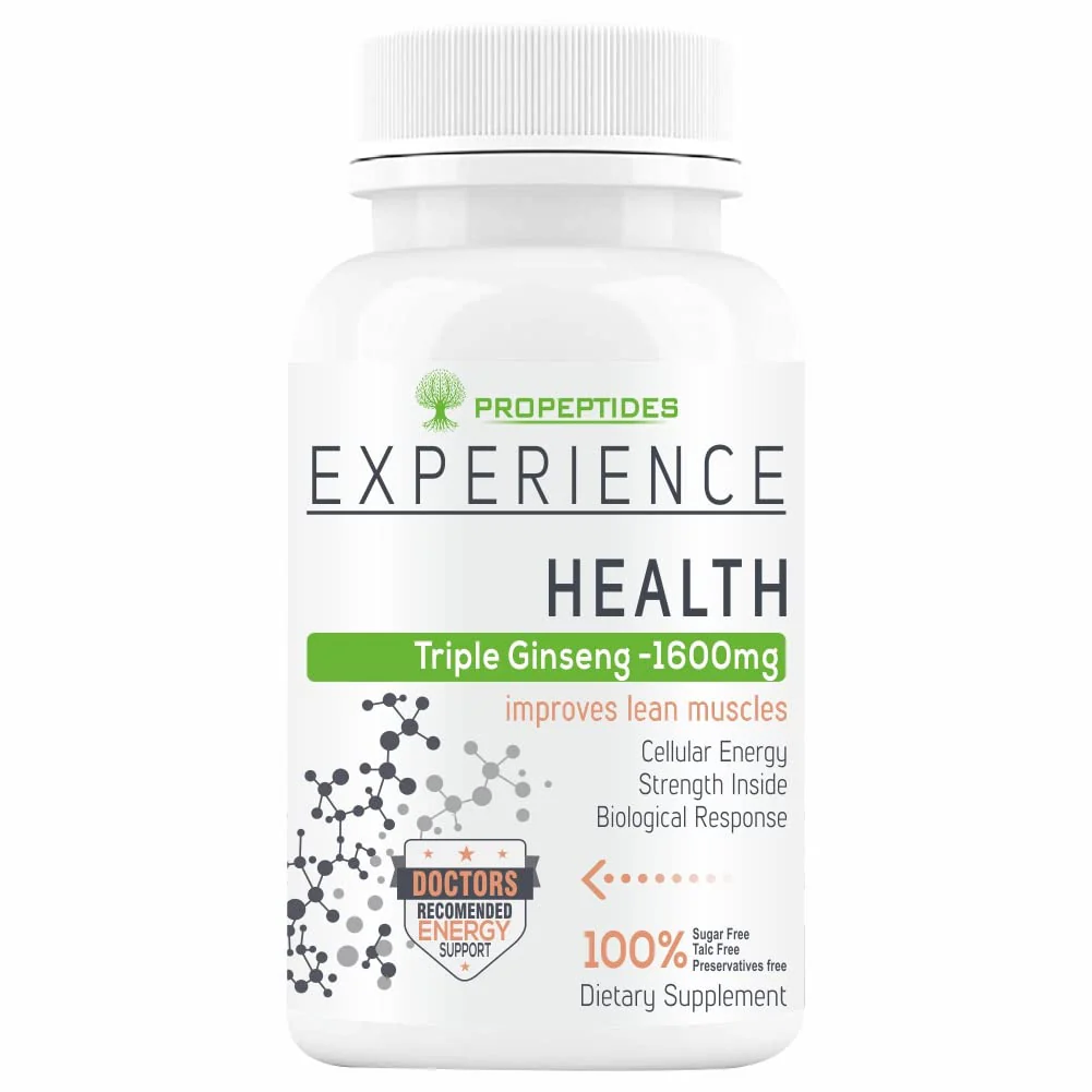 Propeptides Ginseng Capsules For Men With Korean Red Ginseng, Ashwagandha Powder Extract & Ginkgo Biloba To Boost Stamina, Energy, Focus & Good Health | 60 Capsules 100gm 0.2lbs