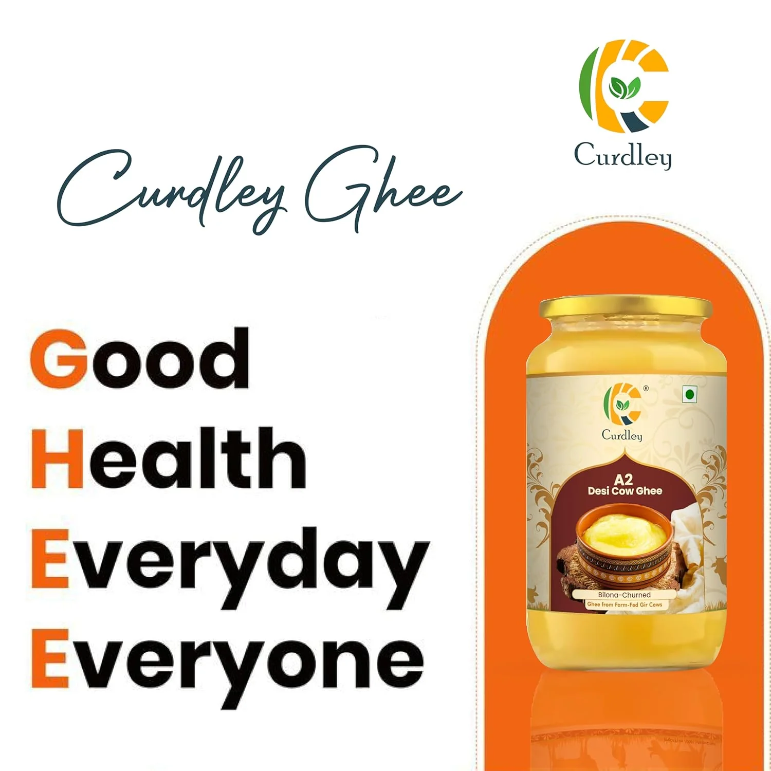 Pure A2 Desi Pure Handmade Cow Ghee By Curdlay | High In Protein Fiber Healthy Nutrients Desi Ghee Good For Cooking | (500ml) 16.9 Ounce | Jar Pack - Image 5