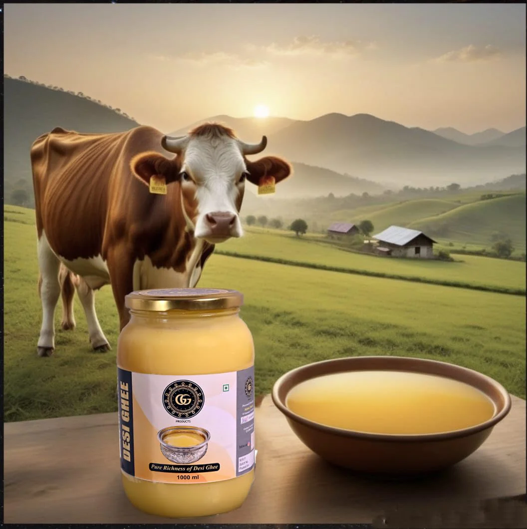 Pure Desi Ghee By G G Products | Homemade Rich In Taste & Nutrients Natural Pure Desi Ghee For Overall Health | (1 Litr) 33.8 Ounce | Jar Pack - Image 3