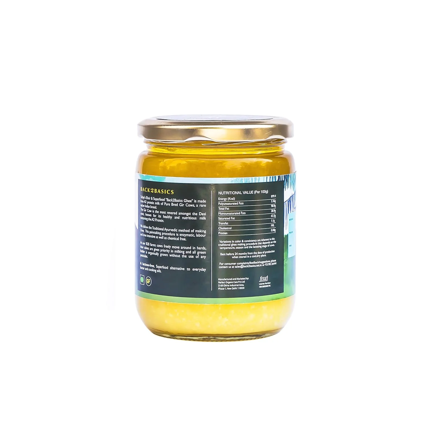Pure Gir Cow A2 Ghee By Back2Basics | Rich In Nutrients & Protein Fiber Healthy Pure Desi Ghee Good For Diet | 1 Litre (500ml * 2) 33.8 Ounce | Jar Pack - Image 3