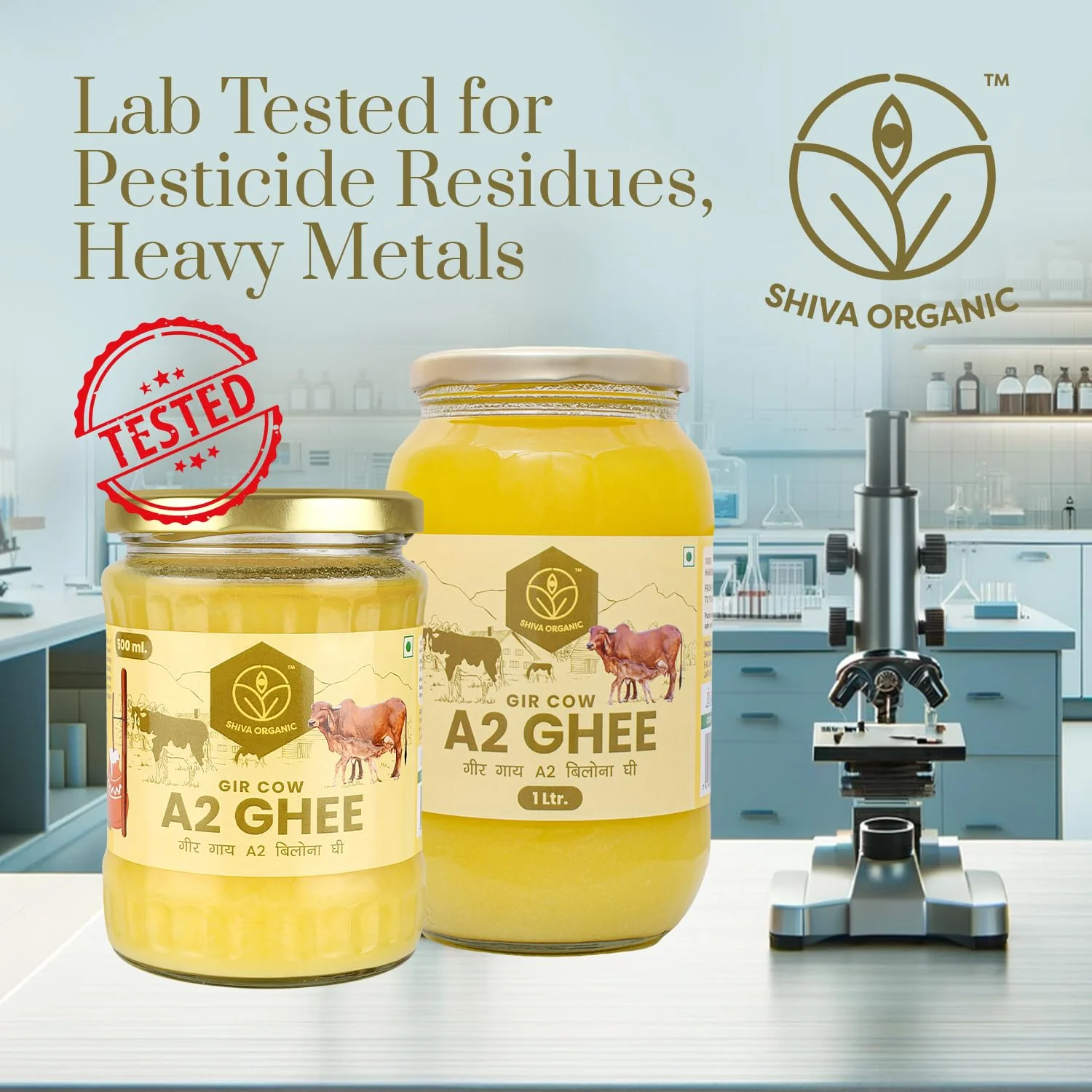 Pure Natural A2 Gir Cow Ghee By Shiva Organic | High In Protein Fiber & Healthy Delicious Desi Ghee Good For Dishes | (1 Litr) 33.8 Ounce | Jar Pack - Image 5