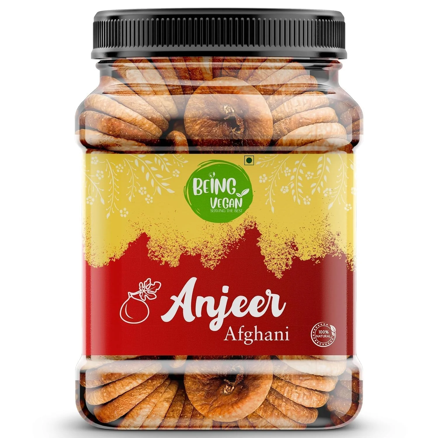 Pure Natural Afghani Anjeer Dried Figs By Being Vegan 250gm, | Rich In Iron, Fibre & Vitamins Fig, Afghanistan Anjir Dry Fruit Jar Pack | 8.8 Ounce